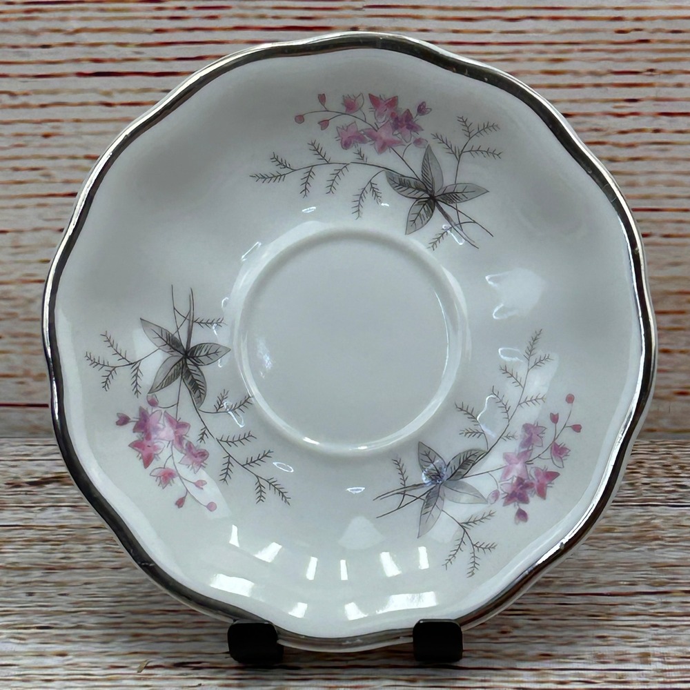 Favolina Karolina Jarolina Poland 3879‎ Saucer Silver Scalloped Floral 6